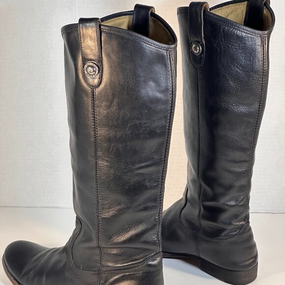 Frye Black Leather Boots Women's size 7.5 - Picture 1 of 16